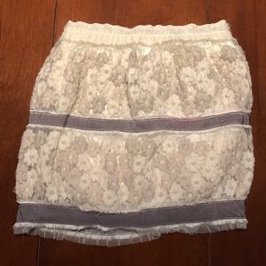 I Pallino girls formal skirt with frill, floral and ribbon details